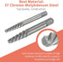 Set, 37# 6542 (18-Pieces) Screw Extractor Cr-Mo & HSS Steel Cobalt Left-Hand Drill Bit, Easy Out Broken Bolt Remover