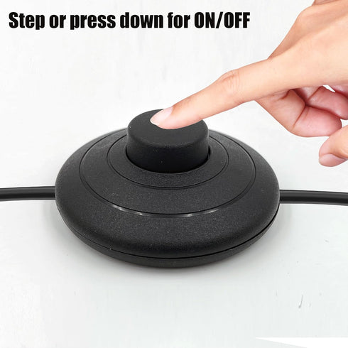2-Pack UL-Certified Foot Pedal Switch, Round Floor Lamp Inline Switch with Step-on Button, Easy DIY Installation
