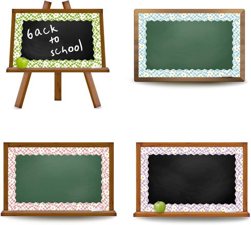 Whaline 131.2ft Retro Groovy Bulletin Board Borders, Green Blue Pink Purple Checkered Flower Trim for School Decor