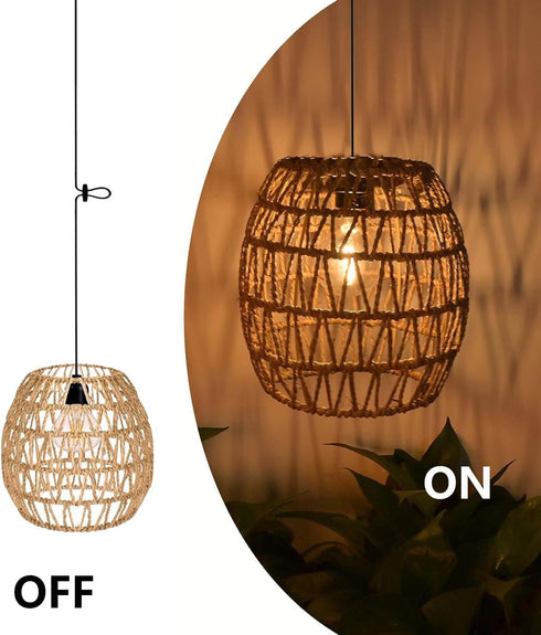 Bulb 4*AA Battery Operated Outdoor Chandelier for Gazebo Pendant Light with Remote Control LED Farmhouse Hanging Boho