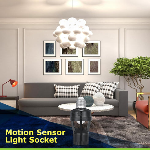 3 Bulb E26/e27 Hortsun Pcs Motion Sensor Light Socket Smart Screw in Light Outlet Compatible with Automatic on Off