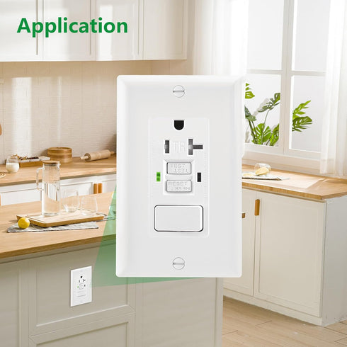 GFCI Outlet, Tamper Resistant GFCI Receptacle with Combination Switch, ETL Listed, White (TR20Amp)