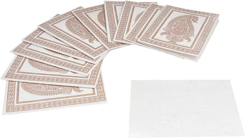 Purpledip Paper Card-Envelope Pack (Set of 10) 'Serenity' - Handmade Organic Paper Cards