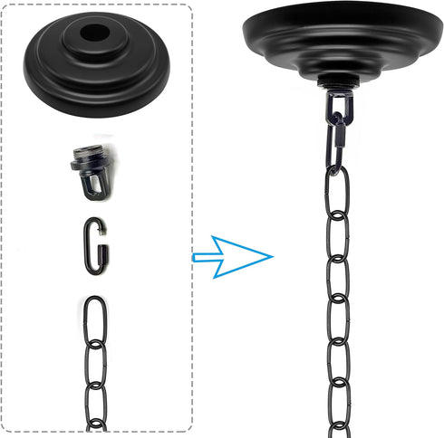 ECUDIS 6 50 5 Inches Heavy Duty Canopy Kit and Feet Pendant Light Fixture Chain for Chandelier or Swag Light Fixtures