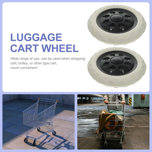 6.3 Inch 2 Pack EXCEART Heavy Duty Shopping Cart Caster Wheels Replacement for Trolley Utility Cart Rubber Rolling