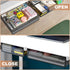 Under Desk Storage Organizer, 2 Pack Slide Out Large & Medium Drawers, Attachable Pencil Tray for Desktop