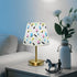 90s Kcldeci Bedside Table Lamp for Bedroom, Pattern Retro Farmhouse Desk Lamps for Nightstand with Fabric Shade