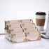 Hipiwe 8 Mirrored Glass Business Card Holder Gold Business Card Display Stand for Desk Multiple Clear Business Card
