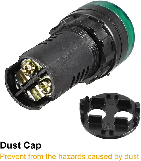 uxcell 3Pcs Green Indicator Light with Buzzer AC/DC 12V, 22mm Panel Mount Flashing Alarm for HVAC, DIY Projects