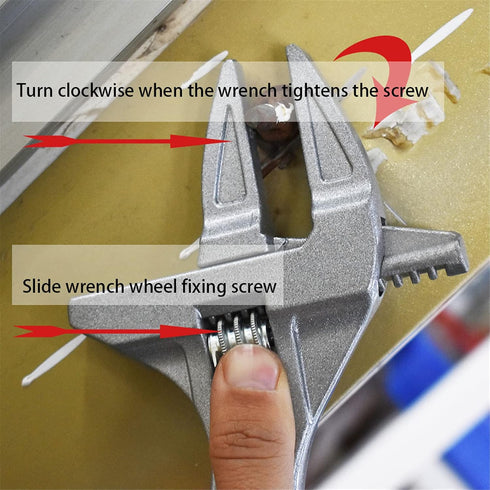 findmall Adjustable Wrench 6-68mm, 8-Inch Short Shank Lightweight Aluminum Alloy Repair Tool for Bathroom Washbasin