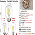 LiteHistory E26 Edison Bulb, 6W Equivalent, 60 Watt Dimmable Neutral White 4000K, 600lm, Pack of 6