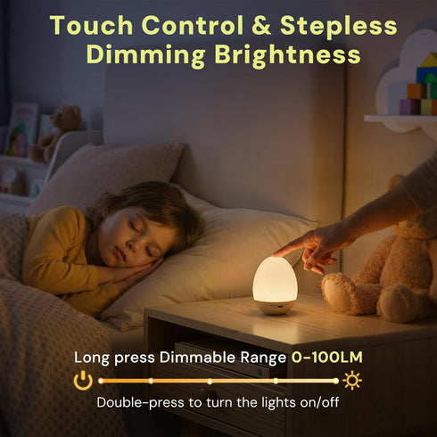 7 Dimming L LOHAS LED Egg Night Light for Kids, Baby Night Light with Colors Changing,Stepless Brightness, BPA Free