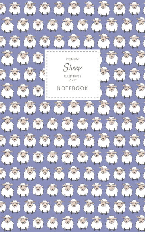 Sheep Notebook - Ruled Pages - Premium Violet Edition, Fun Notebook with 96 Lined Pages, 5x8 Inches