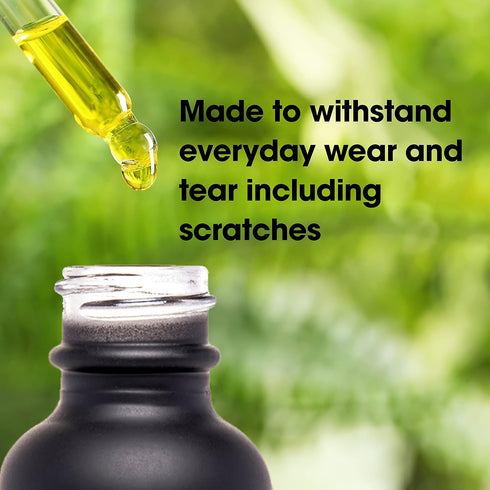 24 Pack Black Coated Boston Round Essential Oils Glass Bottles with Black Dropper Cap, 1oz