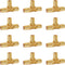 1/2 Inch PEX Tee Fitting, Brass Coupling for Water Pipes, 12 Pcs Quick Press Barb into Crimp Ring