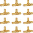 1/2 Inch PEX Tee Fitting, Brass Coupling for Water Pipes, 12 Pcs Quick Press Barb into Crimp Ring
