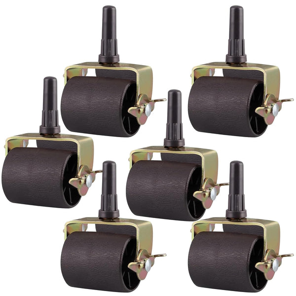 Bed Casters, Heavy Capacity Bed Frame Wheels Rollers with Brakes for Replacement Parts, Set of 6 (6 Pcs)