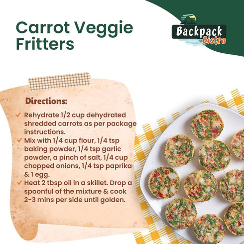 Backpack 14.8 oz (420 Bistro Dehydrated Shredded Carrots g) | Ideal for Emergency Food, Daily, Camping Cooking |