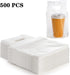 500 Packaging 7.8" 11" 33 OZ DEAYOU PCS Clear Handle Drink Poly Bags, Plastic Drinking Bag for Delivery, L x H Hanging