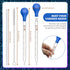 Weewooday Glass Droppers Pipettes, Graduated Lab Dropper with Big Rubber Hats, 16 Pieces, Blue, 10 ml