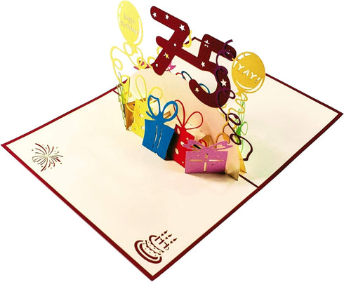 iGifts And Cards Happy 75th Birthday 3D Pop Up Greeting Card - Unique Gift for Husband, Wife, Best Friend, Celebration