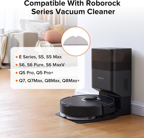 2 Pack 5, Q5 Q5 Q7, Q7Max, Q8Max, Q8Max+, S5, S5 6, S6 S6 roborock Microfiber Mop Cloths for Q Pro, Pro+, E Series