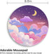 lebrocoli Kawaii Moon Cloud Star Sky Night Mouse Pad, Small Round Mouse Pads for Desk, Mini Travel Mousepad