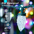 C9 33ft 50 Brightown LED Christmas String Lights, LED Waterproof Strawberry String Lights, Plug-in Extendable Green