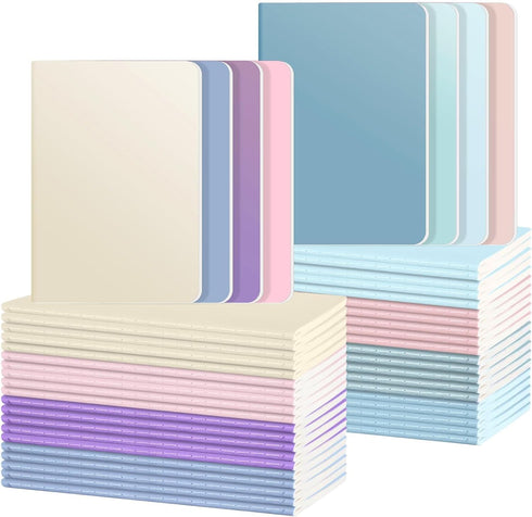 Ddaowanx 48 Pack Colorful Notebooks, Journals in Bulk, Lined Paper Sketchbooks, 72 Pages, 36 Sheets, 8.3x5.5 Inch, A5