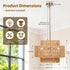 18" 3-Tier Boho Rattan Chandelier Light Shade, Hand Woven Drum Rattan Lampshade for Kitchen Island Dining Room Living