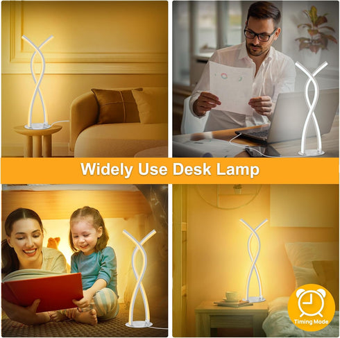 Daymeet Table Lamp for Bedroom, Dimmable Bedside Lamps with Remote and APP Control for Kids Room and Living Room.