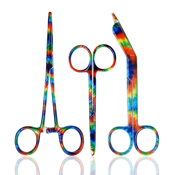 CynaMed Hemostat and Scissors Set (3-Piece) Suture Removal Scissors, Lister Bandage Scissors,
