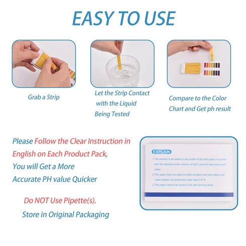 pH Test Strips, 160 Litmus Paper PH Test Strips for Water, Saliva, Soap, Urine, Food, Liquids, Soil Monitoring