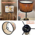 Alaviitsi 11.81x7.87 Inch E26/E27, Bamboo Drum Lamp Shade Vintage Rustic Floral Bird Pattern Purple, Lamp Shade