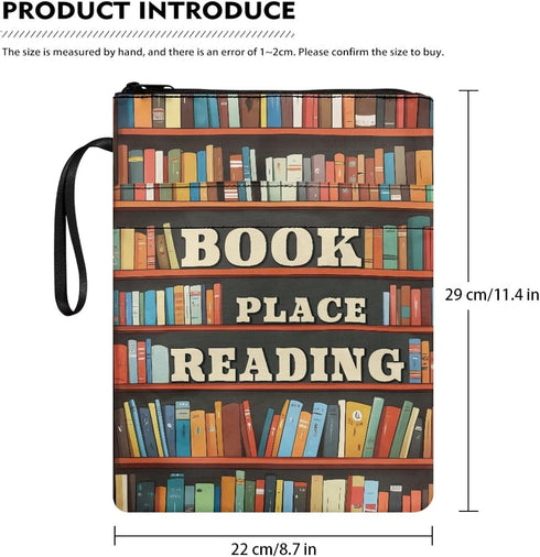 Fuxowvby Book Sleeve for Hardcover Bookshelf Print Book Covers for Paperbacks Protector Pouch with Zipper Storage