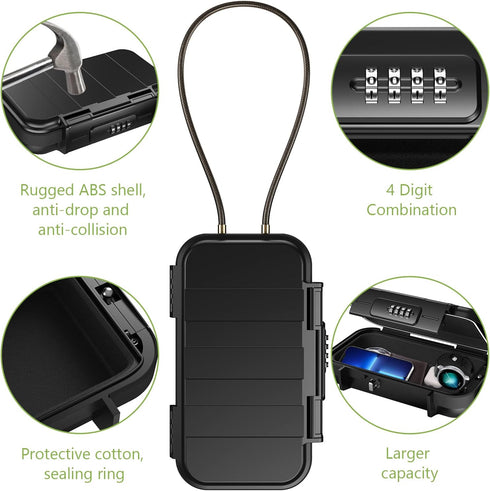 KeeKit Portable Safe Box, Waterproof Combination Key Lock Box for Personal Security, Key Storage for Travel, Beach, Home