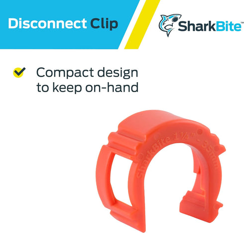 SharkBite 1-1/4 Inch Disconnect Clip for Push to Connect Brass Plumbing Fittings, Model UXLDC35