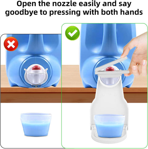 BOXOB 2pcs Nozzle Liquid Laundry Detergent Dispenser, Plastic Laundry Soap Drip Detergent Cup Holder Fabric Softener