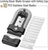 Set 10 Bates- Razor Blade Scraper, Grey, Locking Razor Scraper with Extra Stainless Steel Blades, Window Scraper