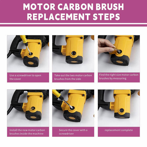 Electric Motor Carbon Brushes, 40Pcs 10 Different Models for Maintenance of Carbon Brush Motors