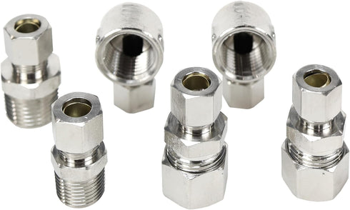 Universal Valve Plumbing Fittings Adapters: 1/2 to 3/8 Adapter, 3/8 to 1/2 Water Line Adapter, 3/8 Female to 1/2 Male