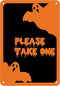Halloween Sign "Please Take One" Reflective Aluminum 7" x 10" (HW-1195-RA)