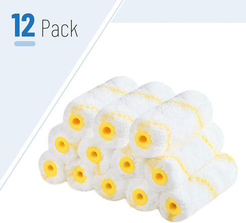 Bates- Paint Roller Covers, 12 Pack, 4-Inch Covers for Paint Roller 4 Inch Paint Roller Covers, 4 Paint Roller Covers, Covers for Paint Rollers 4 Inch, 4 Inch Rollers for Painting Small Paint Rollers
