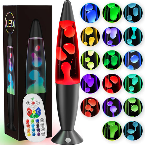17 Colors LED Liquid Motion Lamps 13.5 Inch Color Changing Lamp Black