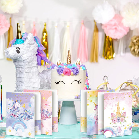 Kosiz 12 Pieces Cute Unicorn Pocket Folders, Kawaii Homework Folders for Girls, Back to School Gift, Classroom Teacher