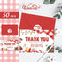 50 Pack Whaline Baby Q Baby Shower Thank You Card Red BBQ Greeting Cards with Envelopes Stickers Blank Note Cards