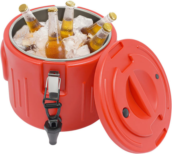 CTYSZZA Insulated Beverage Dispenser, Commercial Ice & Hot Drink Dispenser with Spout Spigot