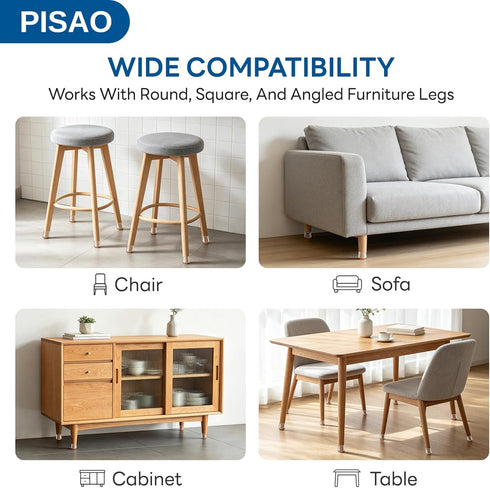 24 (Fit:0.76"-1.18") PISAO Pcs Chair Leg Floor Protectors, Silicone Chair Leg Protectors Caps Covers for Hardwood