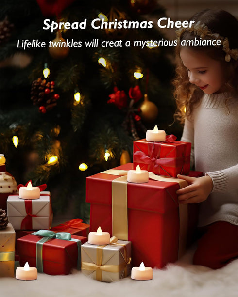 Remote Candles, 12PCS Flameless Tea Light Candles, Battery Operated with Timer, 400+ Hours LED Votive Decor