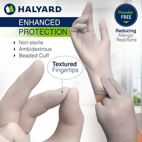 3.7 9.5 Inches, 41662 230) HALYARD Sterling SG Nitrile Powder-Free Exam Gloves, mil, Gray, X-Large, (Box